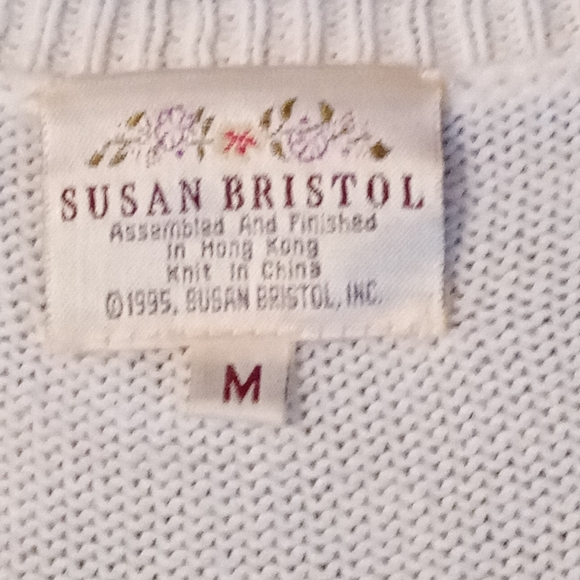 Vintage Susan Bristol Patriotic Cotton-Blend Sweater Vest, Size M - Picture 2 of 5